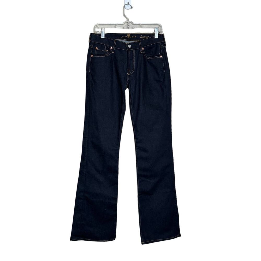 7 for all mankind blue dark wash bootcut women jeans size 28 - Picture 4 of 10